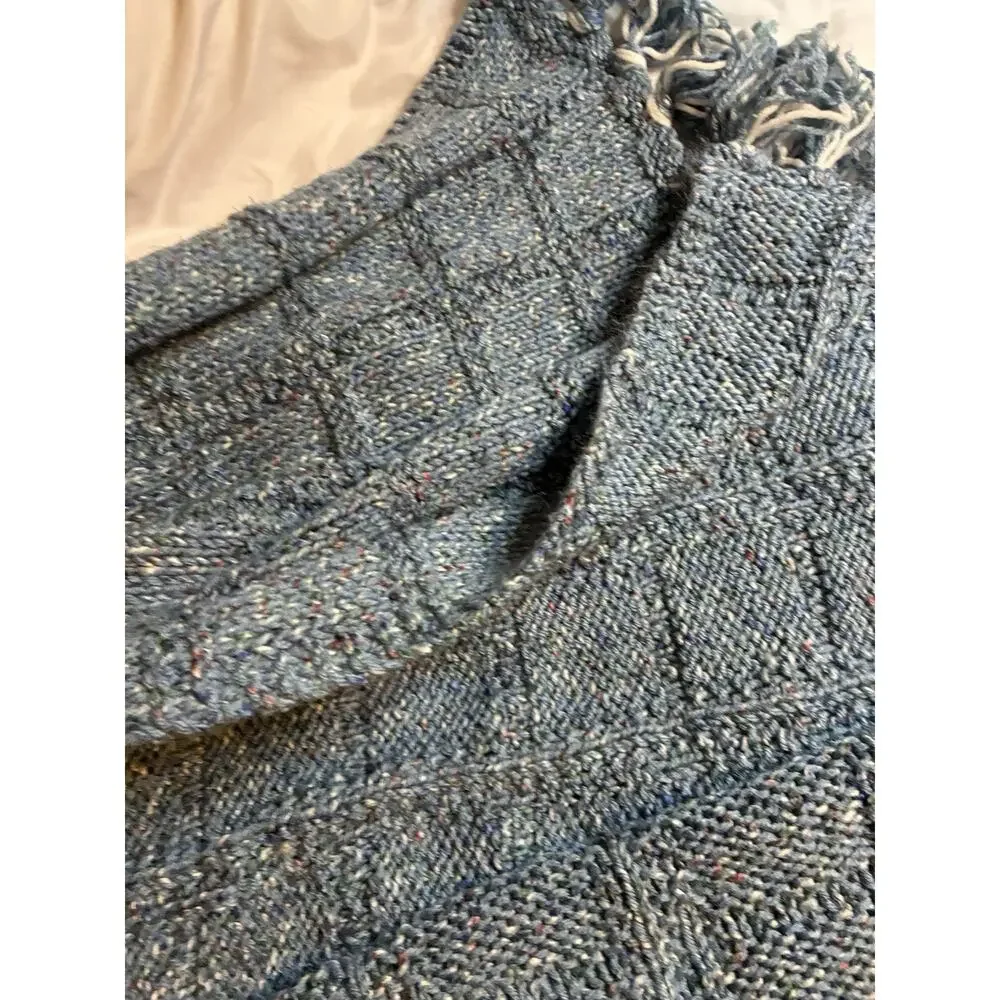 Handmade Blue Heather Throw Blanket 50x42